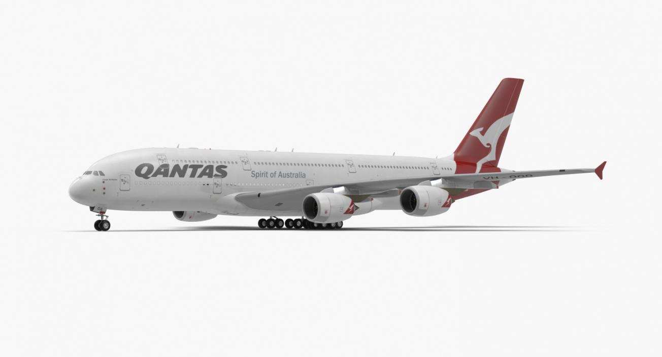 3D Airbus A380-1000 Qantas model